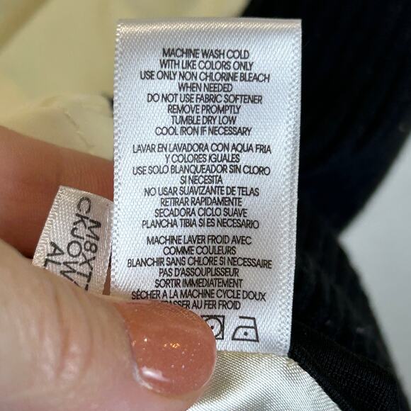 Calvin Klein Poly Filled Puffer Vest Sweater Side Ribbed White/Black Women Small - Picture 9 of 10